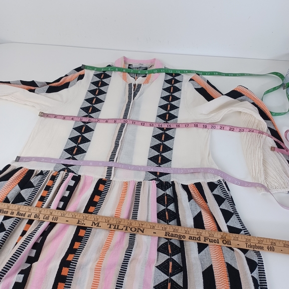 Anthropologe Devotion Twins Long Sleeve Dress Size M Women Boho Cotton Pockets - Picture 11 of 14